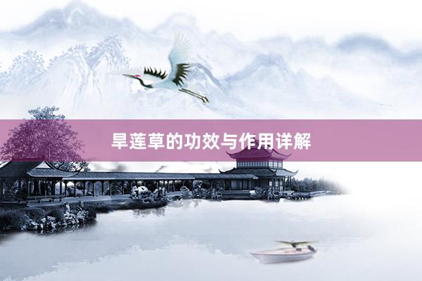 旱莲草的功效与作用详解